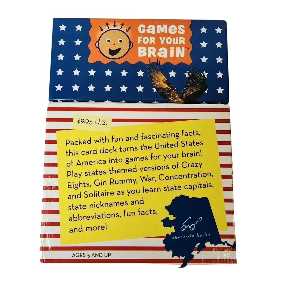Games For Your Brain United States Card Game Crazy 8's War Gin Rummy Solitaire
